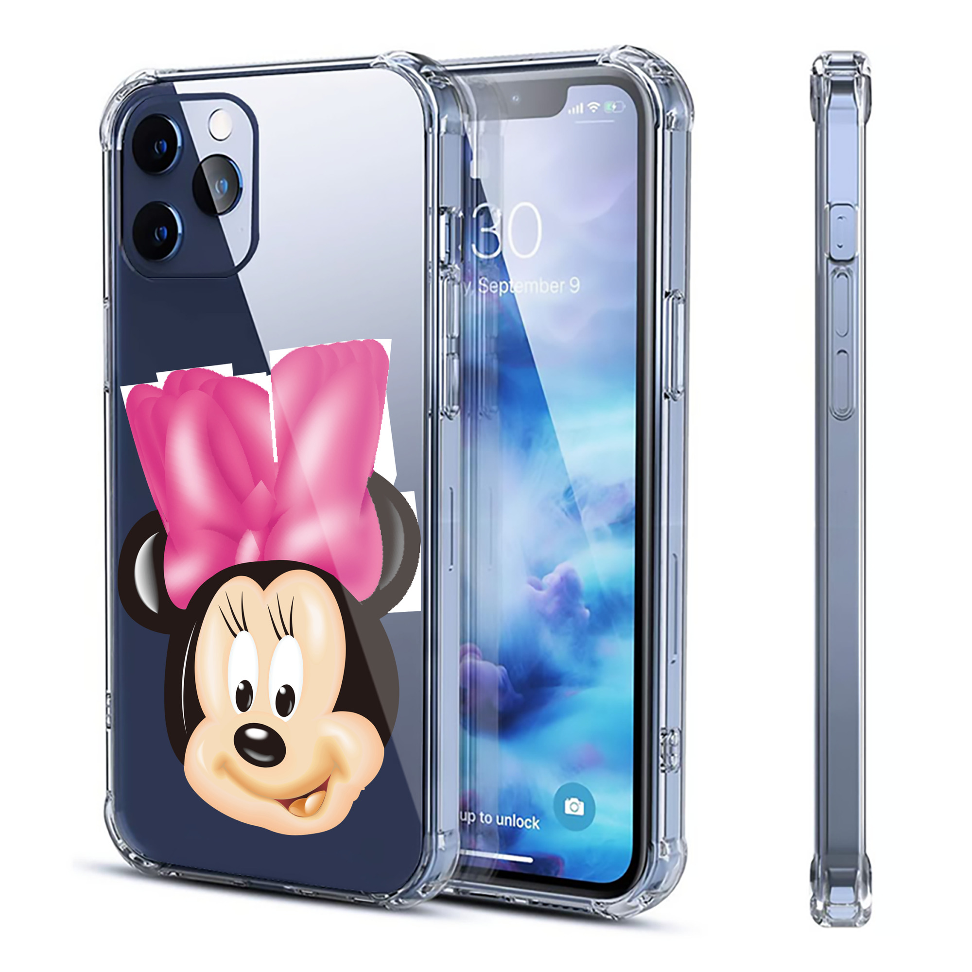 （画像用） ミッキーマウス Mickey Mouse 【iPhone 12シリーズ対応】透明スマホケース（クリアソフトケース）